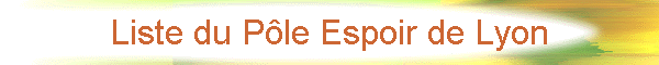 Liste du Ple Espoir de Lyon