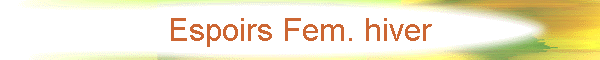 Espoirs Fem. hiver